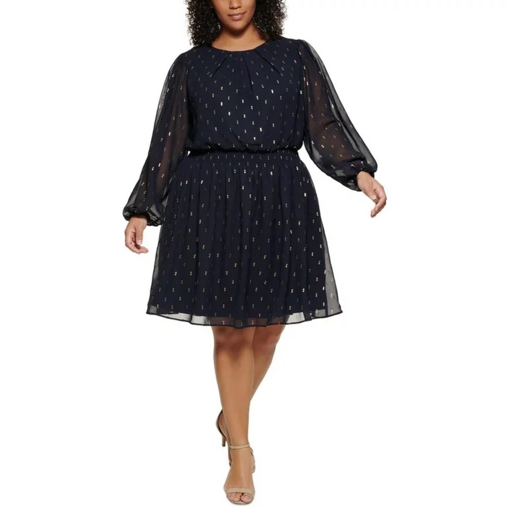 16W Jessica Howard 40 Day Cocktail Dress with Gold Metallic Detail